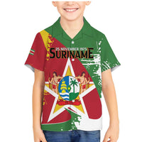 Personalized Suriname Independence Day Family Matching Mermaid Dress and Hawaiian Shirt Coat Of Arms - Flag Style - Wonder Print Shop