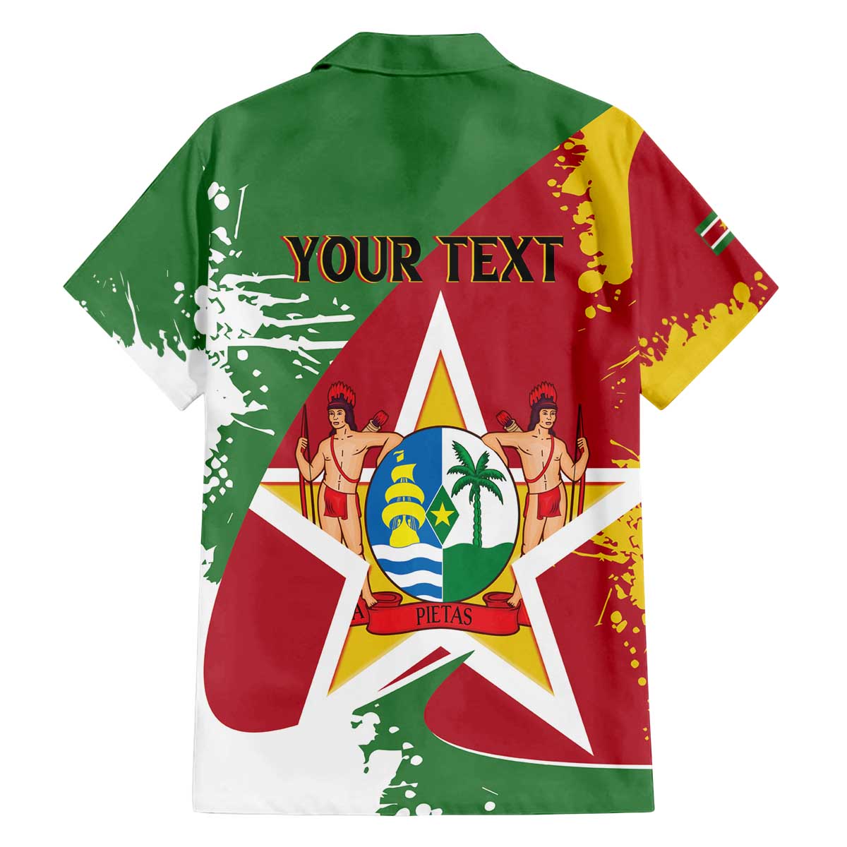 Personalized Suriname Independence Day Family Matching Off The Shoulder Long Sleeve Dress and Hawaiian Shirt Coat Of Arms - Flag Style - Wonder Print Shop