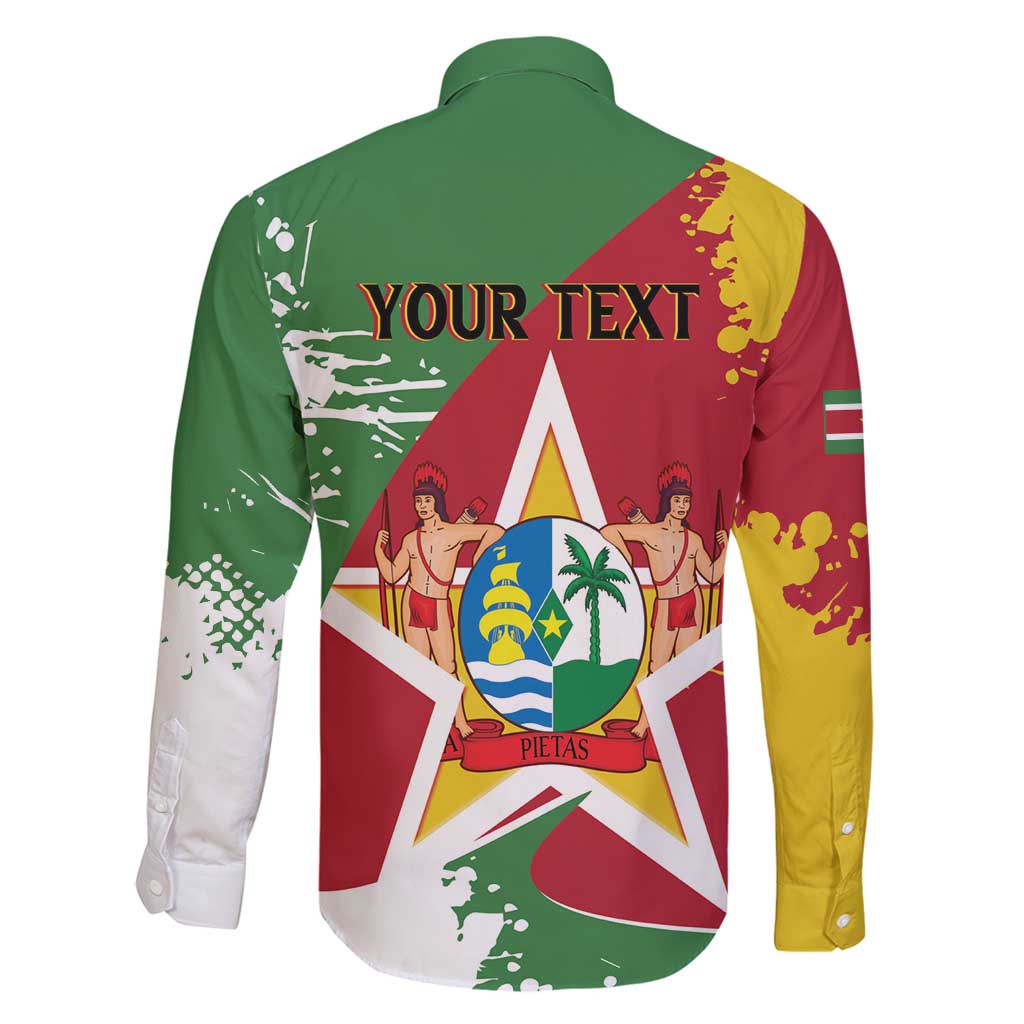 Personalized Suriname Independence Day Family Matching Off Shoulder Short Dress and Hawaiian Shirt Coat Of Arms - Flag Style - Wonder Print Shop