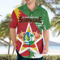 Personalized Suriname Independence Day Hawaiian Shirt Coat Of Arms - Flag Style - Wonder Print Shop