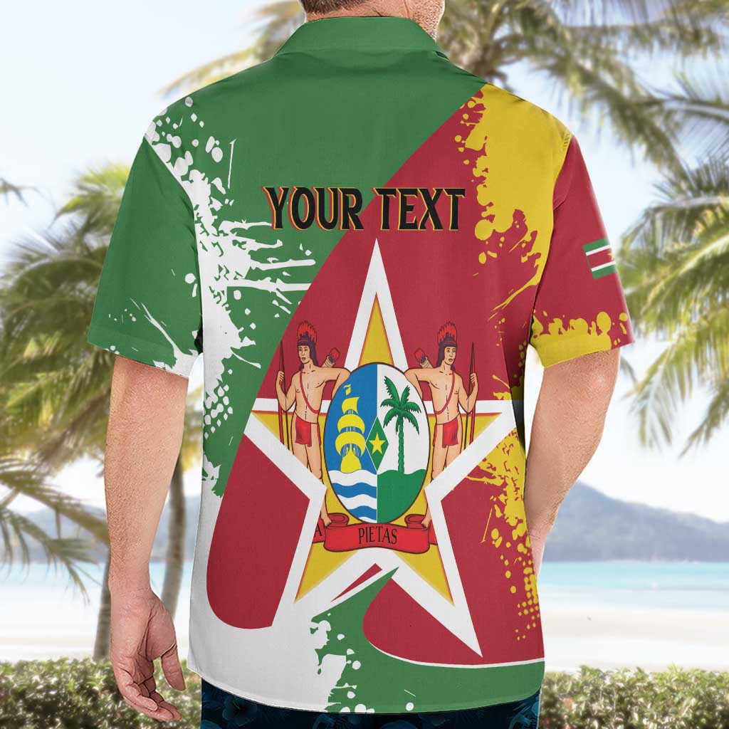 Personalized Suriname Independence Day Hawaiian Shirt Coat Of Arms - Flag Style - Wonder Print Shop