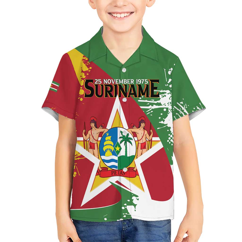 Personalized Suriname Independence Day Hawaiian Shirt Coat Of Arms - Flag Style - Wonder Print Shop