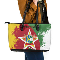Personalized Suriname Independence Day Leather Tote Bag Coat Of Arms - Flag Style - Wonder Print Shop