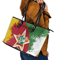 Personalized Suriname Independence Day Leather Tote Bag Coat Of Arms - Flag Style - Wonder Print Shop