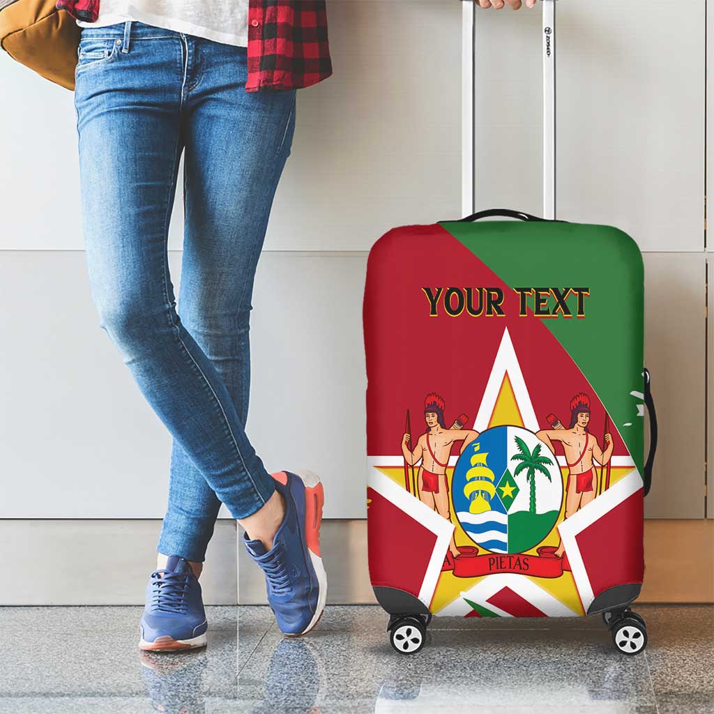 Personalized Suriname Independence Day Luggage Cover Coat Of Arms - Flag Style - Wonder Print Shop
