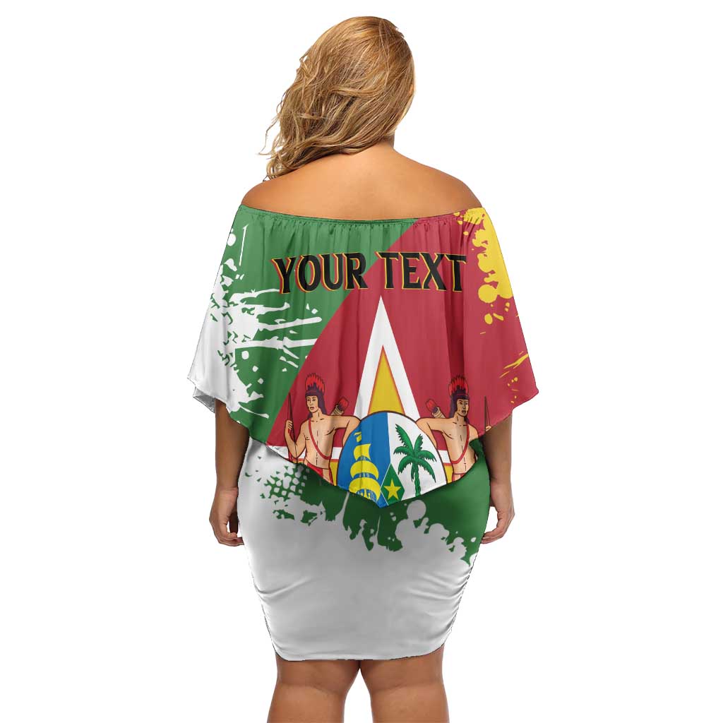 Personalized Suriname Independence Day Off Shoulder Short Dress Coat Of Arms - Flag Style - Wonder Print Shop