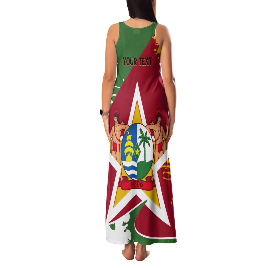 Personalized Suriname Independence Day Tank Maxi Dress Coat Of Arms - Flag Style - Wonder Print Shop