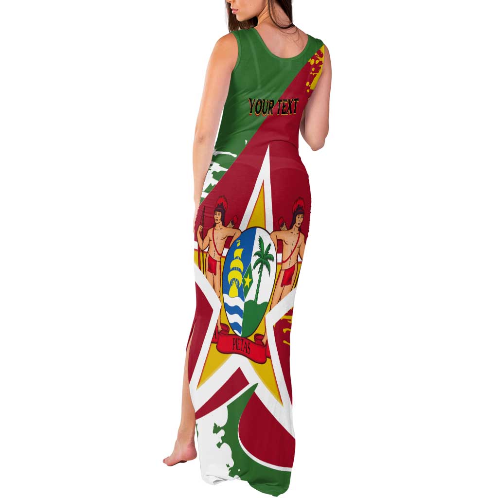Personalized Suriname Independence Day Tank Maxi Dress Coat Of Arms - Flag Style - Wonder Print Shop