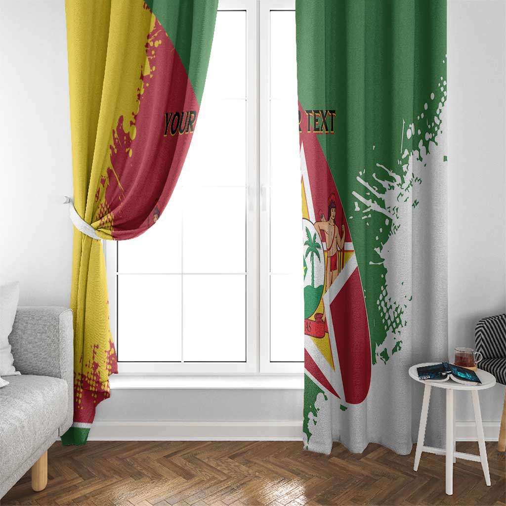 Personalized Suriname Independence Day Window Curtain Coat Of Arms - Flag Style - Wonder Print Shop