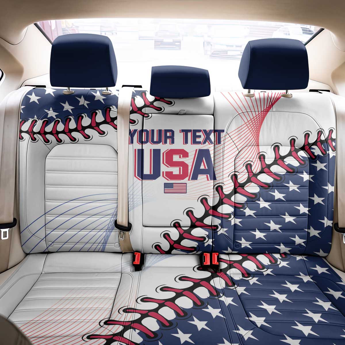 Custom Baseball 2024 USA Back Car Seat Cover Go United States - Wonder Print Shop