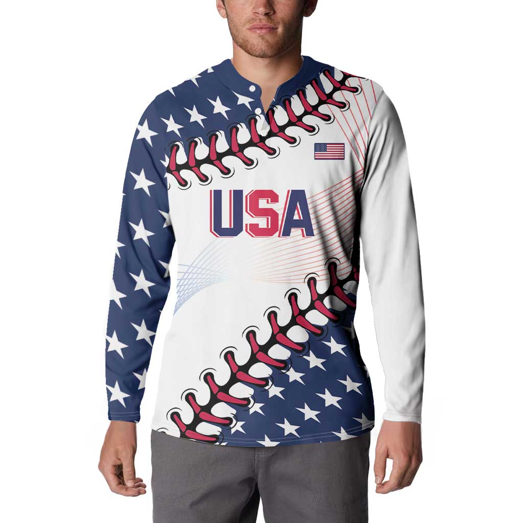 Custom Baseball 2024 USA Button Sweatshirt Go United States - Wonder Print Shop