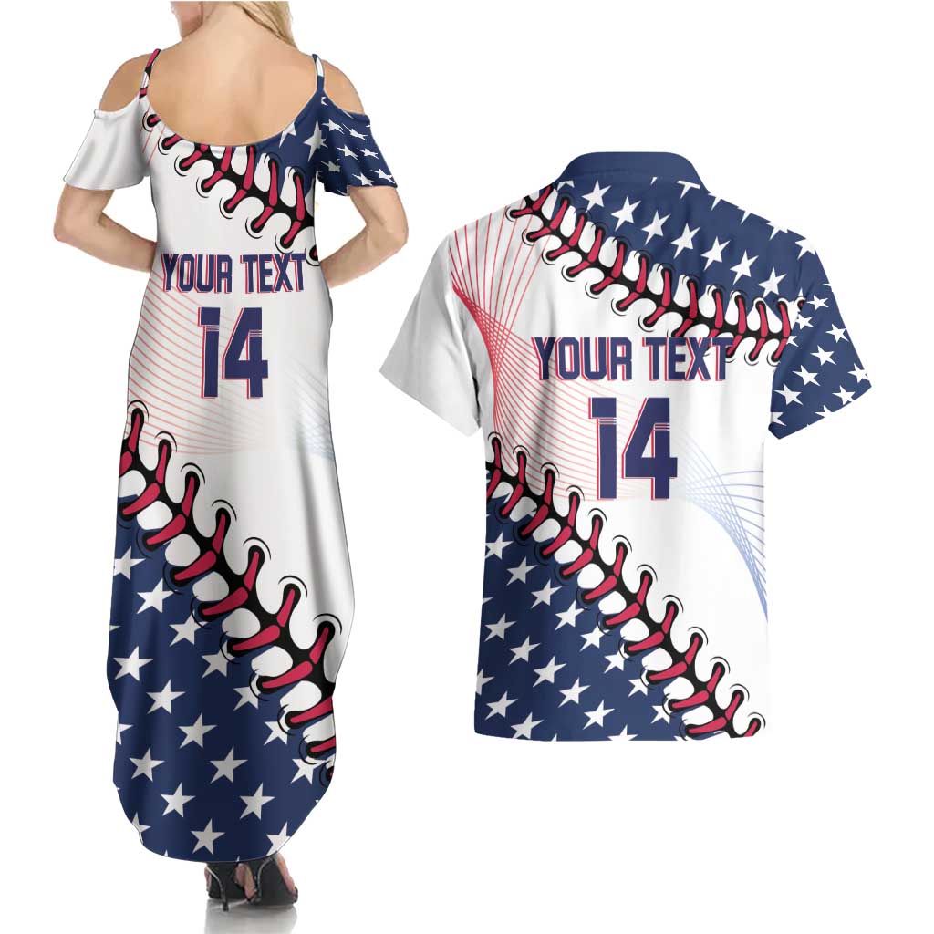 Custom Baseball 2024 USA Couples Matching Summer Maxi Dress and Hawaiian Shirt Go United States - Wonder Print Shop