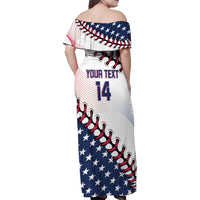 Custom Baseball 2024 USA Family Matching Off Shoulder Maxi Dress and Hawaiian Shirt Go United States - Wonder Print Shop