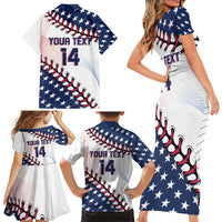 Custom Baseball 2024 USA Family Matching Short Sleeve Bodycon Dress and Hawaiian Shirt Go United States - Wonder Print Shop