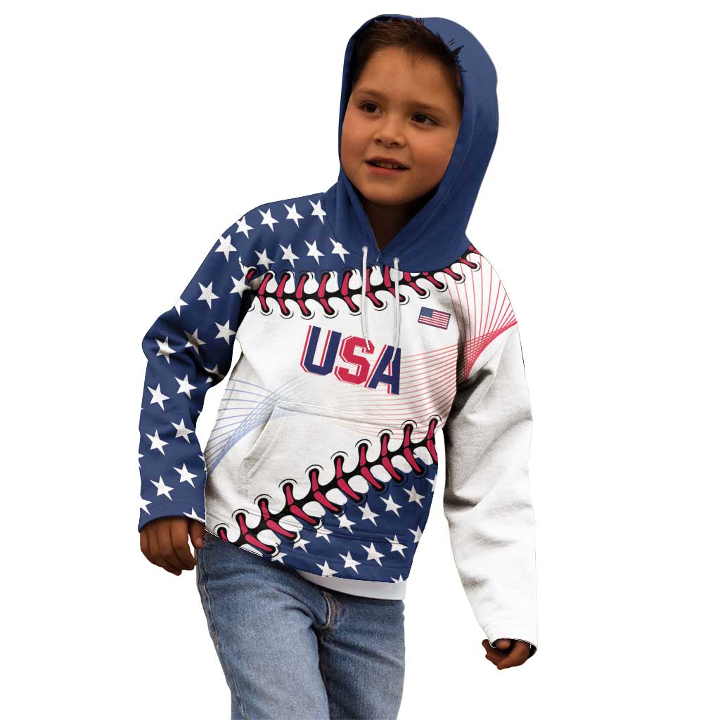 Custom Baseball 2024 USA Kid Hoodie Go United States - Wonder Print Shop