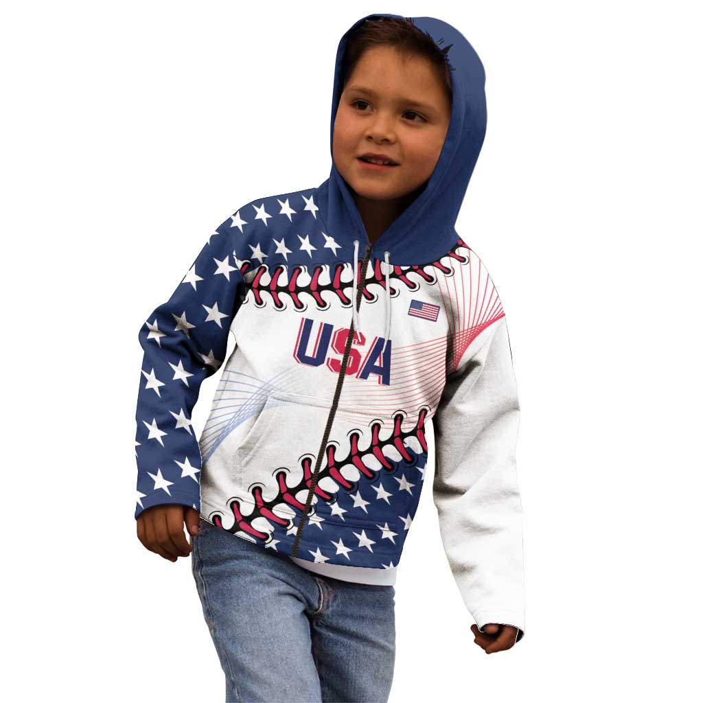 Custom Baseball 2024 USA Kid Hoodie Go United States - Wonder Print Shop