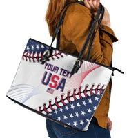 Custom Baseball 2024 USA Leather Tote Bag Go United States - Wonder Print Shop