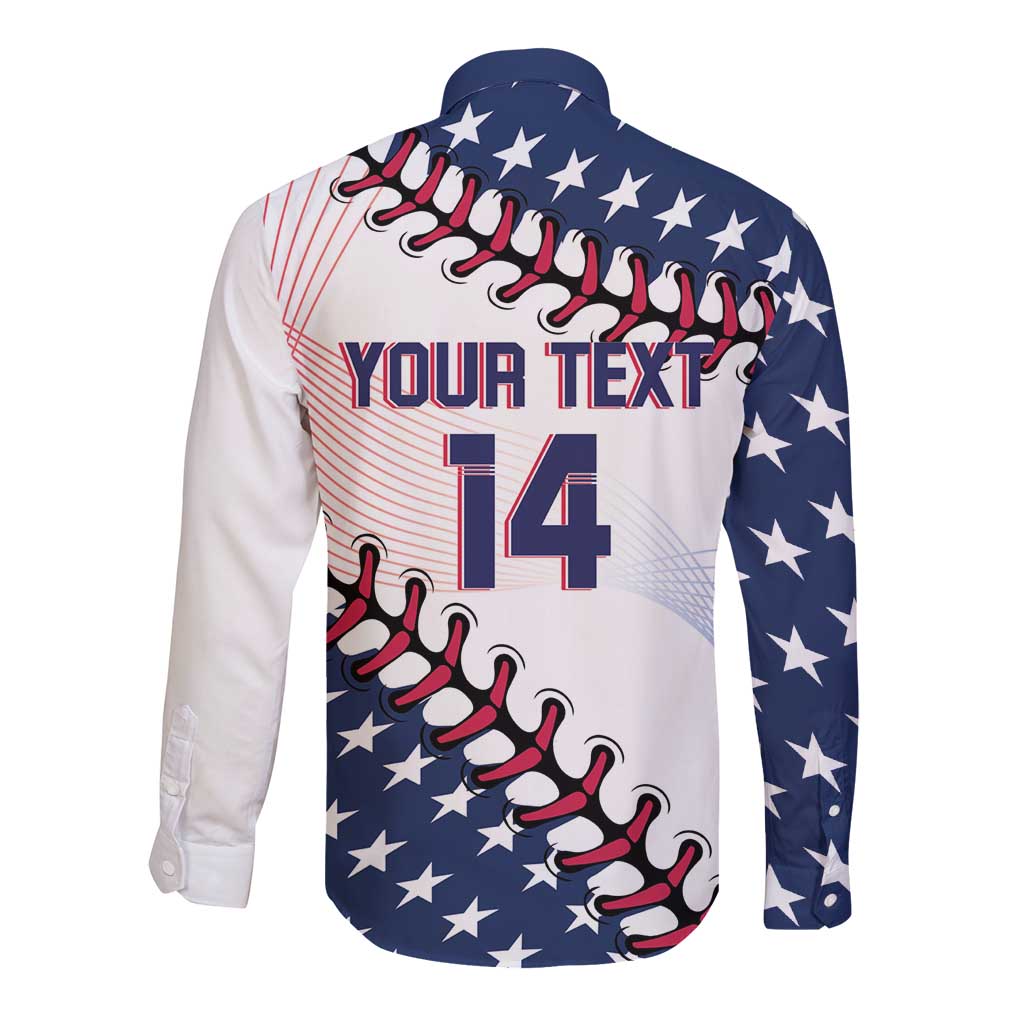 Custom Baseball 2024 USA Long Sleeve Button Shirt Go United States - Wonder Print Shop