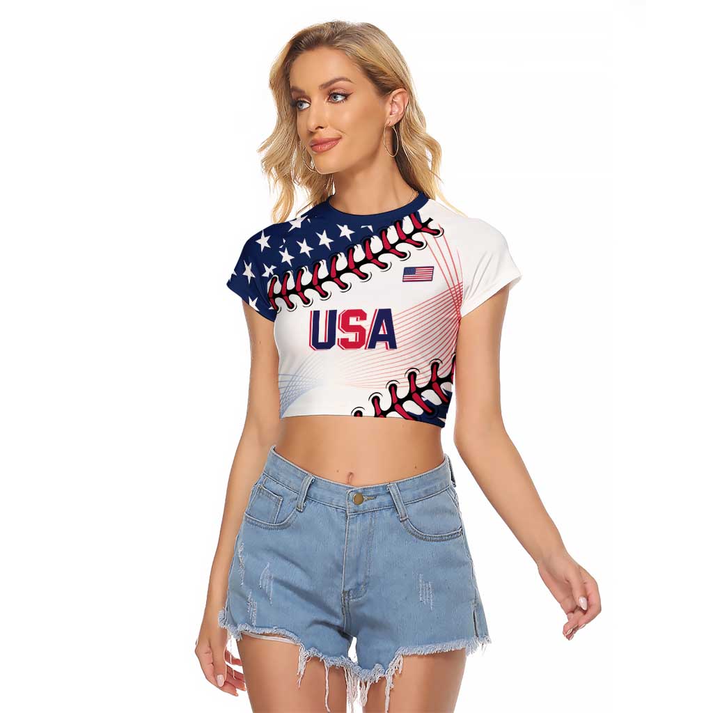 Custom Baseball 2024 USA Raglan Cropped T Shirt Go United States - Wonder Print Shop
