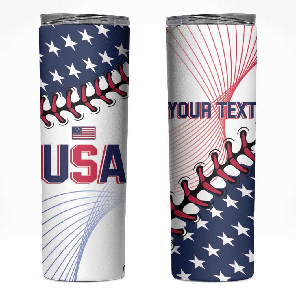 Personalized Baseball 2024 USA Skinny Tumbler Go United States - Wonder Print Shop