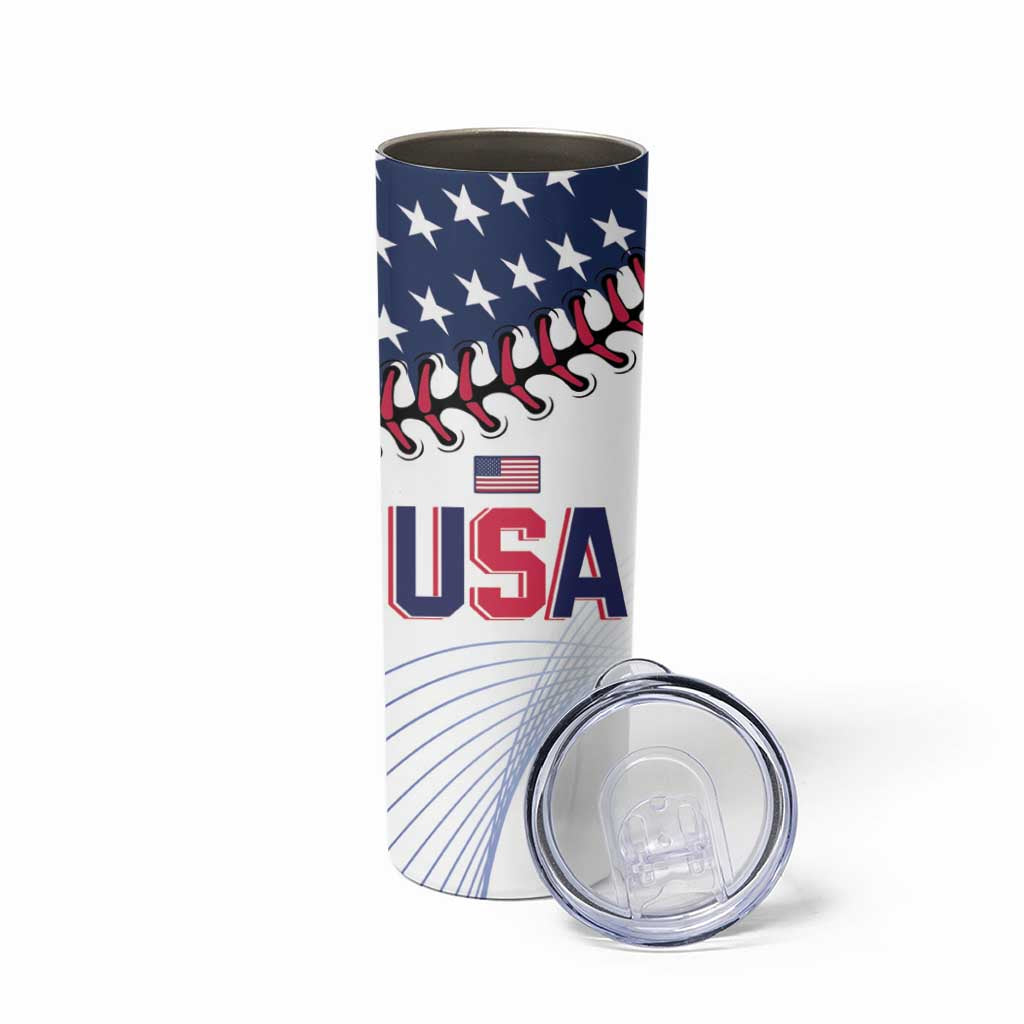 Personalized Baseball 2024 USA Skinny Tumbler Go United States - Wonder Print Shop