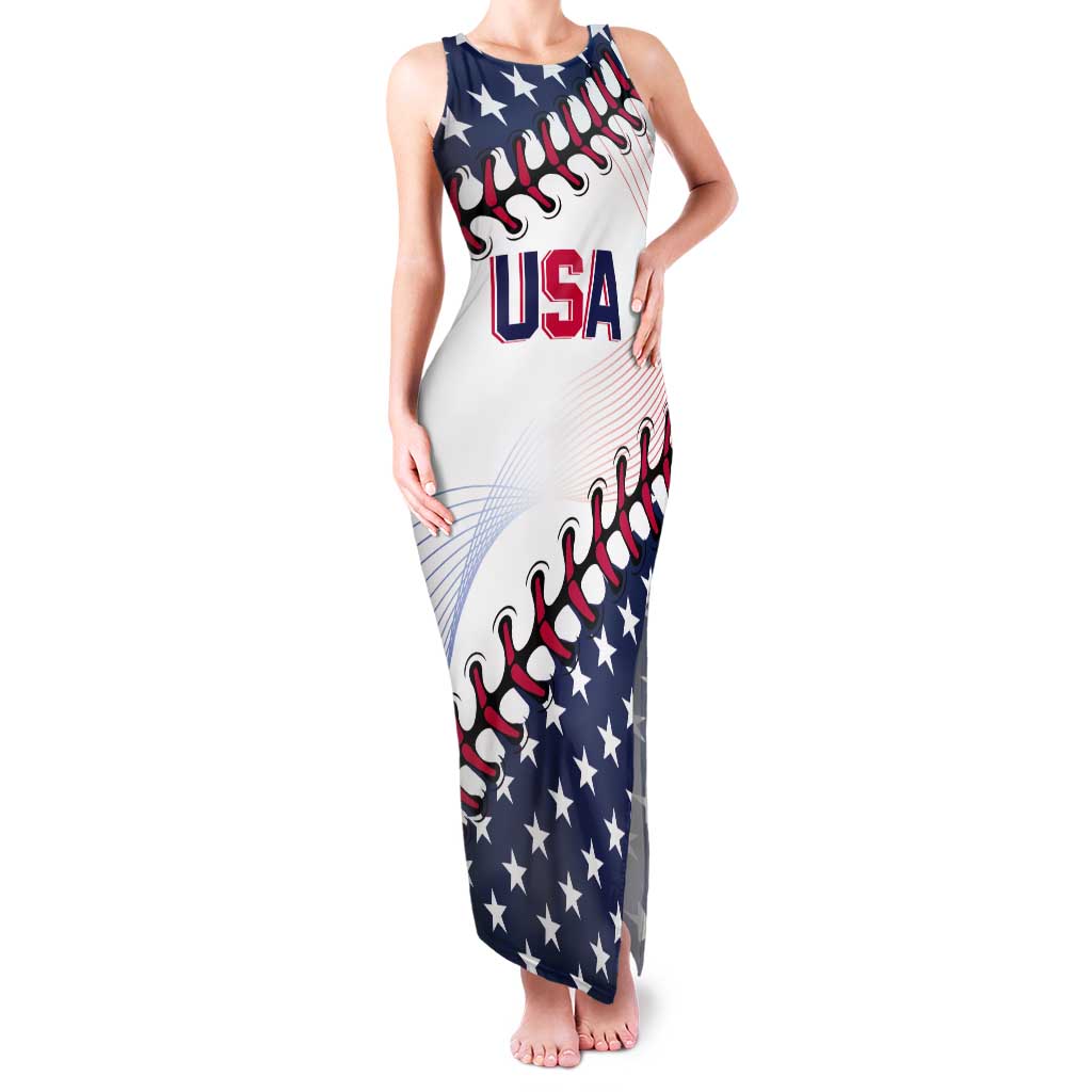 Custom Baseball 2024 USA Tank Maxi Dress Go United States - Wonder Print Shop