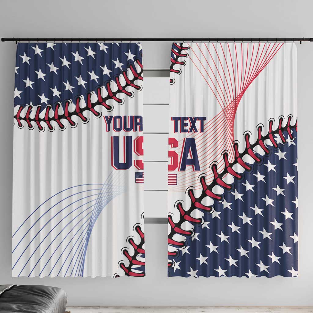 Custom Baseball 2024 USA Window Curtain Go United States - Wonder Print Shop