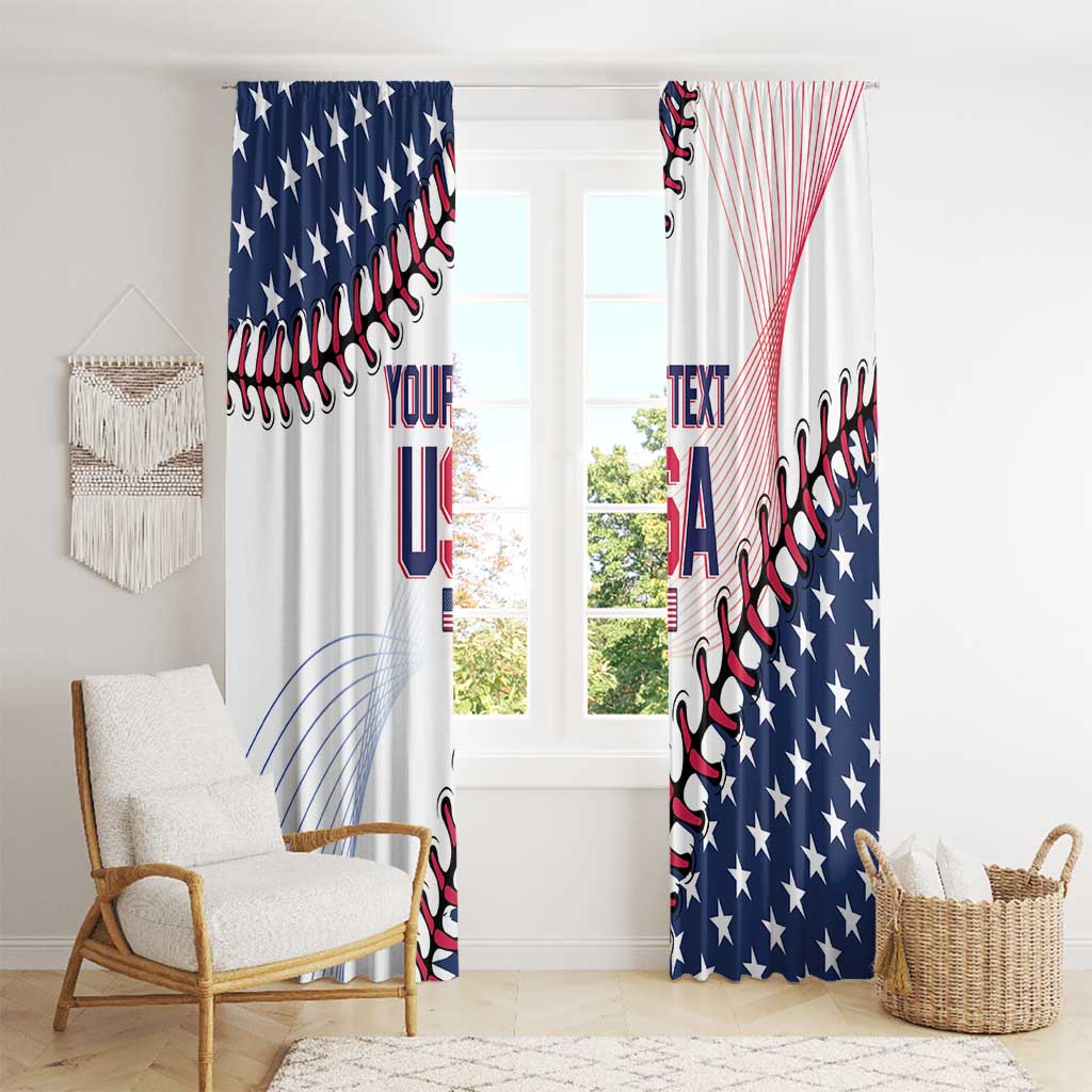 Custom Baseball 2024 USA Window Curtain Go United States - Wonder Print Shop