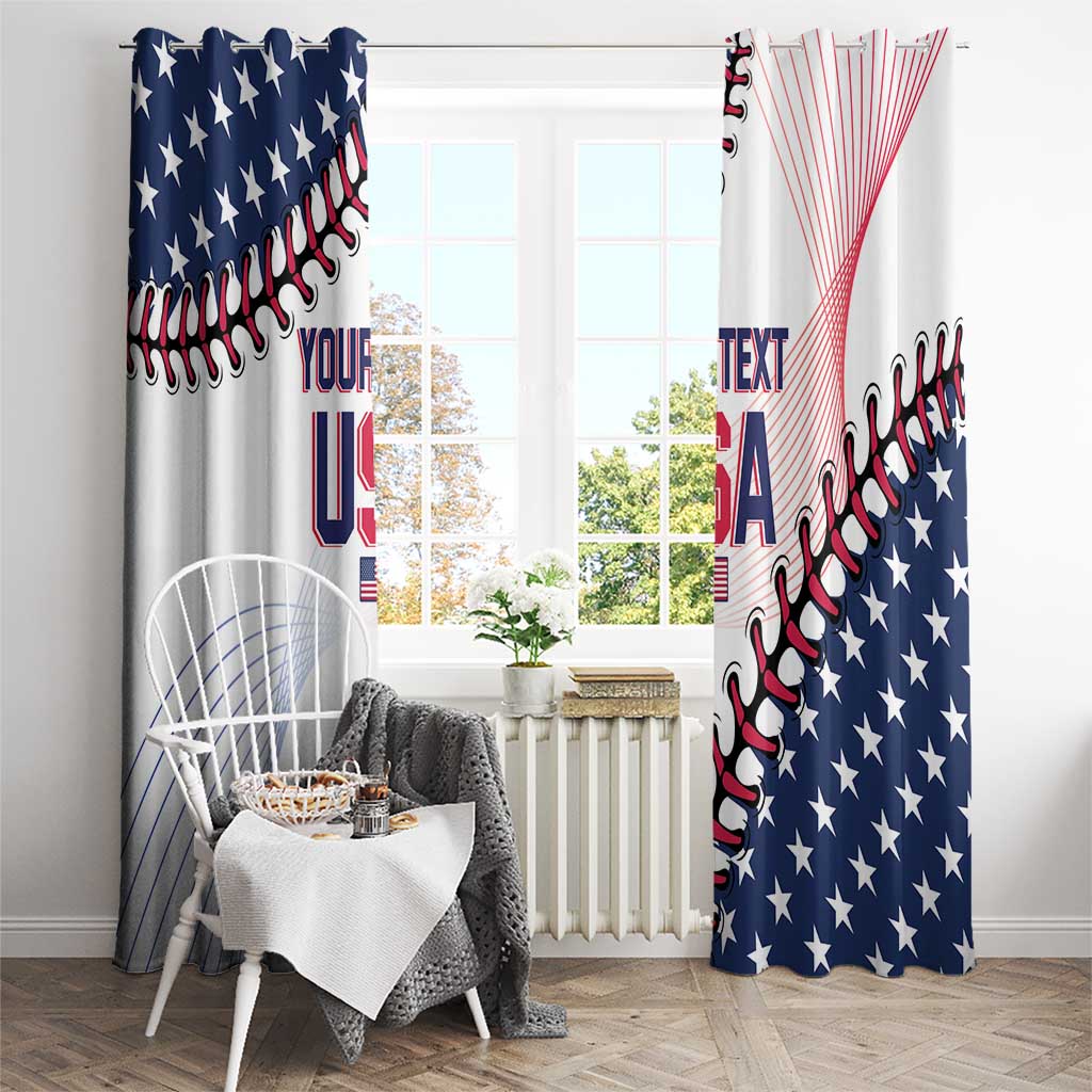 Custom Baseball 2024 USA Window Curtain Go United States - Wonder Print Shop