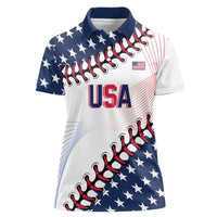 Custom Baseball 2024 USA Women Polo Shirt Go United States - Wonder Print Shop