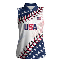 Custom Baseball 2024 USA Women Sleeveless Polo Shirt Go United States - Wonder Print Shop