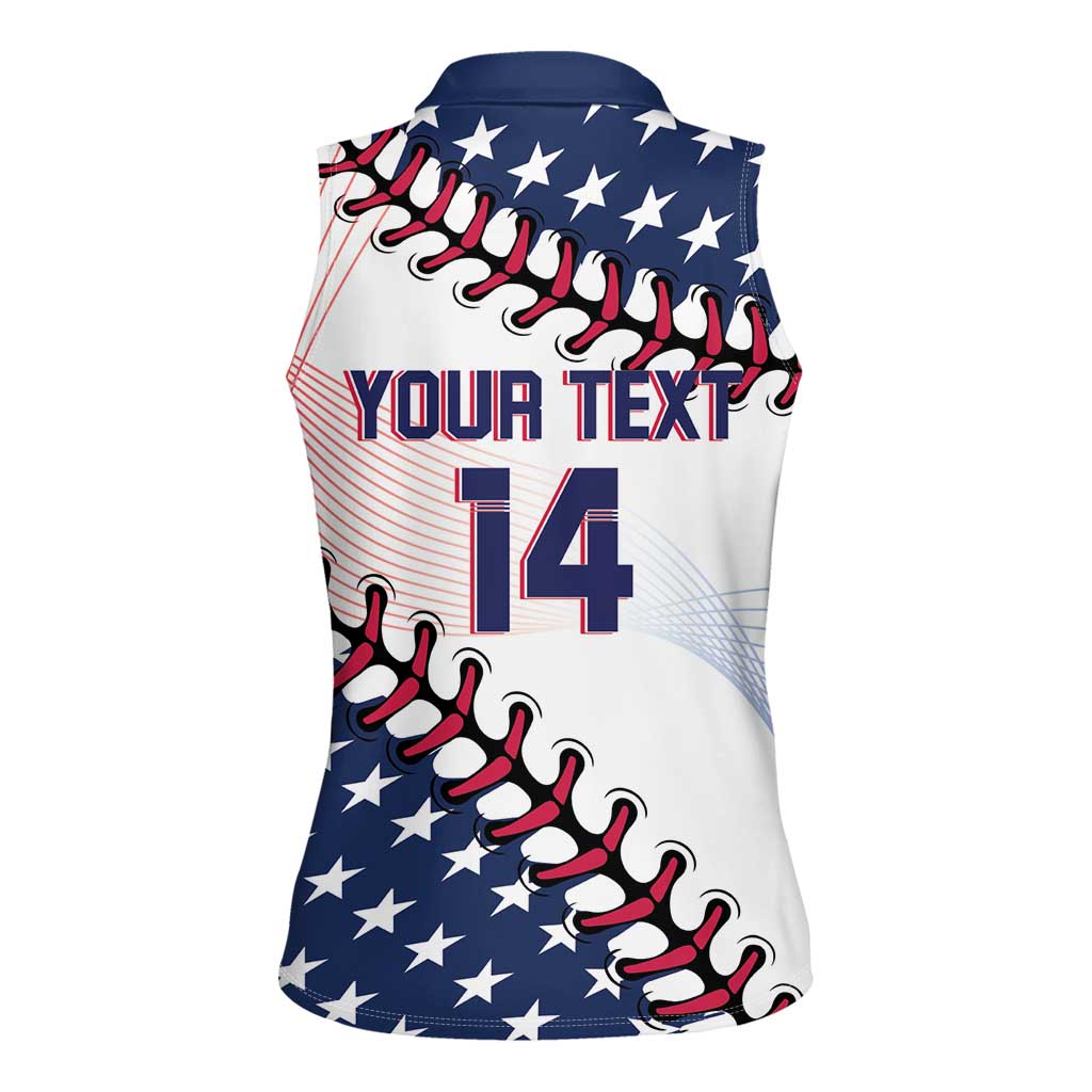 Custom Baseball 2024 USA Women Sleeveless Polo Shirt Go United States - Wonder Print Shop