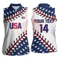 Custom Baseball 2024 USA Women Sleeveless Polo Shirt Go United States - Wonder Print Shop