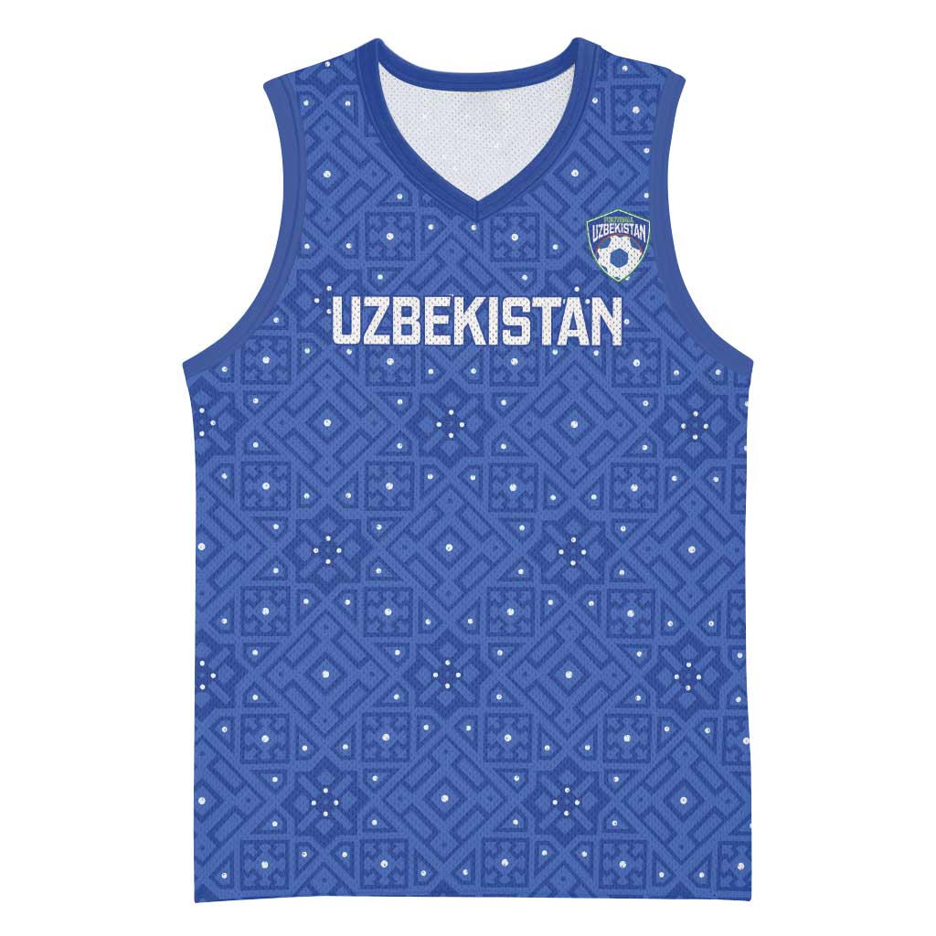 Uzbekistan Football Custom Basketball Jersey Come On White Wolves Blue - Wonder Print Shop