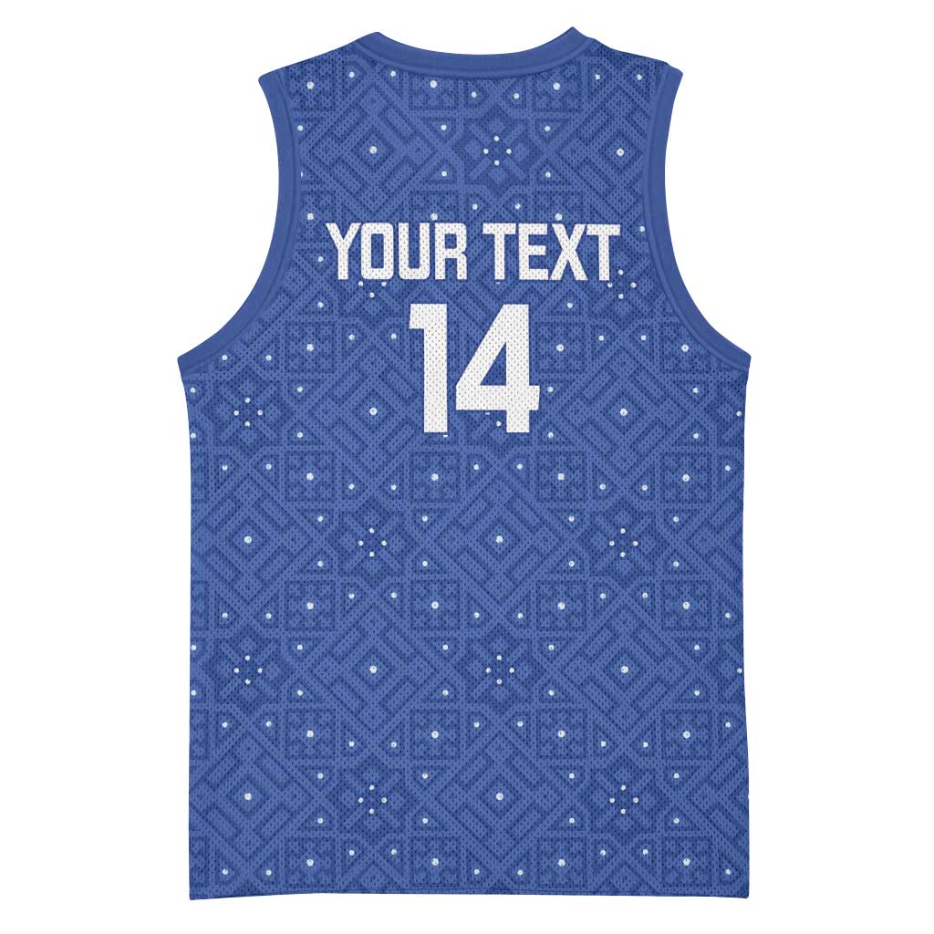Uzbekistan Football Custom Basketball Jersey Come On White Wolves Blue - Wonder Print Shop