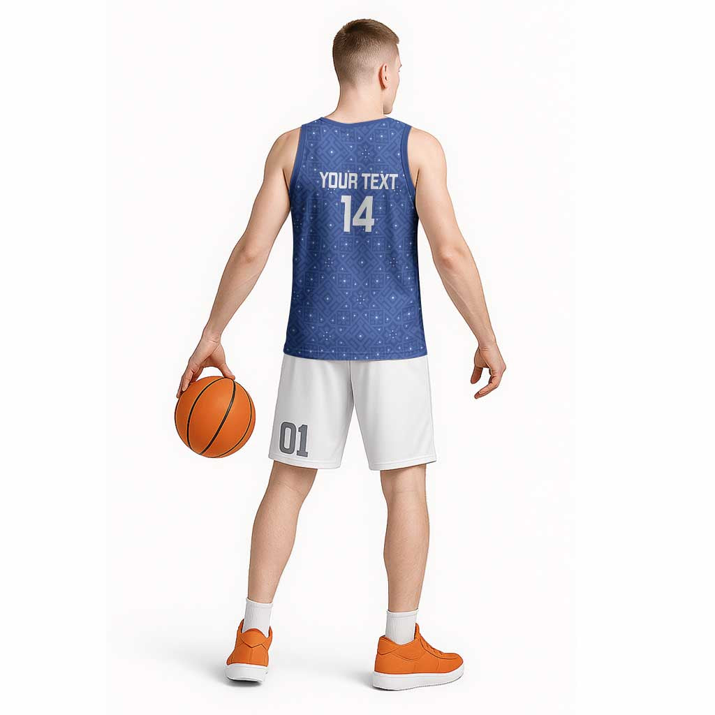 Uzbekistan Football Custom Basketball Jersey Come On White Wolves Blue - Wonder Print Shop