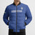 Uzbekistan Football Custom Bomber Puffer Jacket Come On White Wolves Blue - Wonder Print Shop
