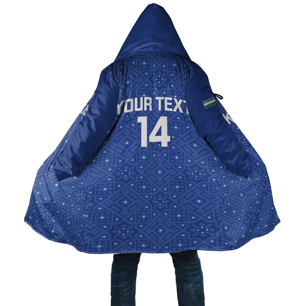 Uzbekistan Football Custom Cloak Come On White Wolves Blue - Wonder Print Shop
