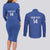 Uzbekistan Football Custom Couples Matching Long Sleeve Bodycon Dress and Long Sleeve Button Shirt Come On White Wolves Blue - Wonder Print Shop