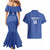 Uzbekistan Football Custom Couples Matching Mermaid Dress and Hawaiian Shirt Come On White Wolves Blue - Wonder Print Shop