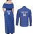 Uzbekistan Football Custom Couples Matching Off Shoulder Maxi Dress and Long Sleeve Button Shirt Come On White Wolves Blue - Wonder Print Shop