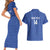 Uzbekistan Football Custom Couples Matching Short Sleeve Bodycon Dress and Hawaiian Shirt Come On White Wolves Blue - Wonder Print Shop