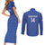 Uzbekistan Football Custom Couples Matching Short Sleeve Bodycon Dress and Long Sleeve Button Shirt Come On White Wolves Blue - Wonder Print Shop