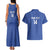 Uzbekistan Football Custom Couples Matching Tank Maxi Dress and Hawaiian Shirt Come On White Wolves Blue - Wonder Print Shop