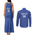 Uzbekistan Football Custom Couples Matching Tank Maxi Dress and Long Sleeve Button Shirt Come On White Wolves Blue - Wonder Print Shop