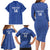 Uzbekistan Football Custom Family Matching Long Sleeve Bodycon Dress and Hawaiian Shirt Come On White Wolves Blue - Wonder Print Shop