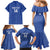 Uzbekistan Football Custom Family Matching Mermaid Dress and Hawaiian Shirt Come On White Wolves Blue - Wonder Print Shop