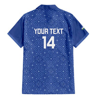Uzbekistan Football Custom Family Matching Mermaid Dress and Hawaiian Shirt Come On White Wolves Blue - Wonder Print Shop