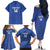 Uzbekistan Football Custom Family Matching Off The Shoulder Long Sleeve Dress and Hawaiian Shirt Come On White Wolves Blue - Wonder Print Shop