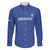 Uzbekistan Football Custom Family Matching Off The Shoulder Long Sleeve Dress and Hawaiian Shirt Come On White Wolves Blue - Wonder Print Shop
